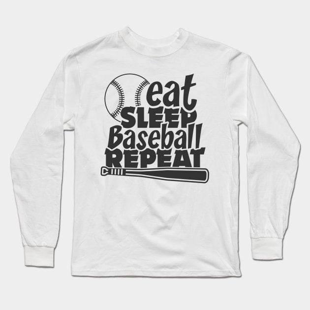 Eat Sleep Baseball repeat Long Sleeve T-Shirt by artdise